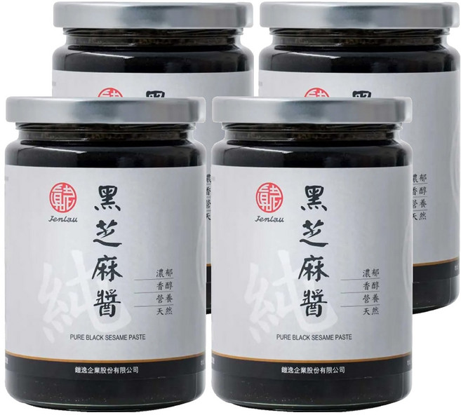 真老 純黑芝麻醬, 350g, 4罐