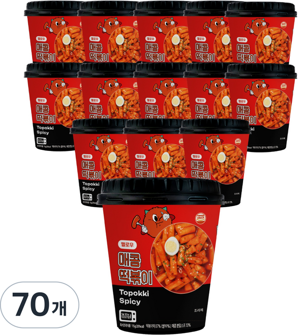 농가식품 멜로우빈 레리 매운 떡볶이, 115g, 70개