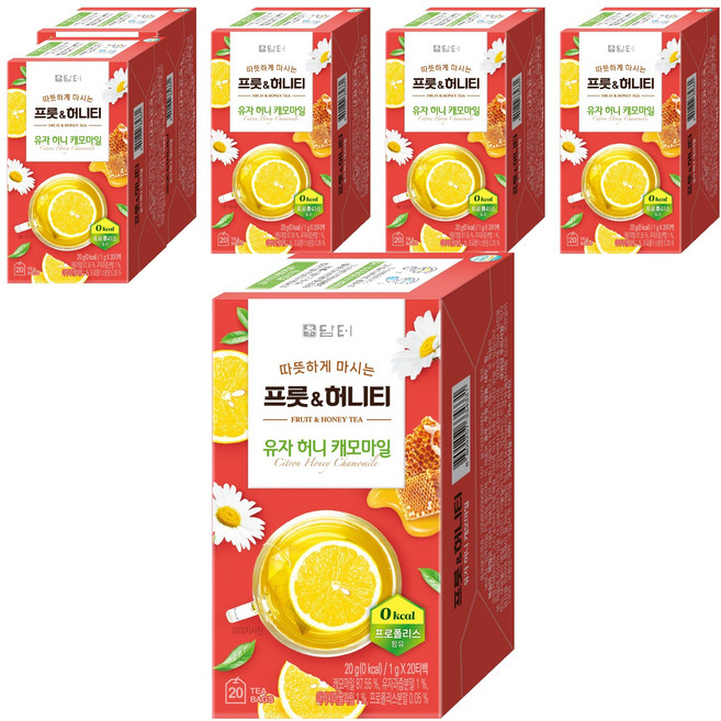담터 프룻 허니티 유자 허니 캐모마일, 1g, 20개입, 6개