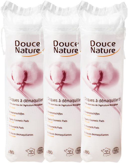 두스나뚜르 코스메틱 패드 화장솜 원형, 80매입, 3개