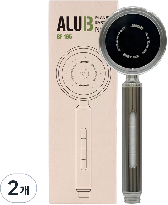 아쿠아듀오 ALU13 알루미늄 필터 샤워기 대형헤드 SF-165, 2개, 혼합색상