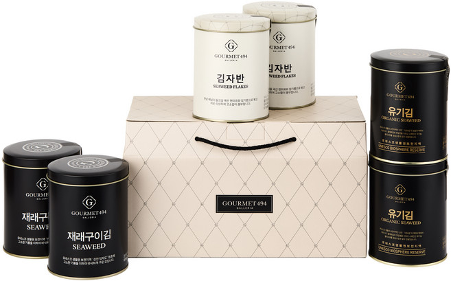 고메이494 재래구이 캔김 50g x 2p + 유기김 50g x 2p + 김자반 100g x 2p 세트, 1세트