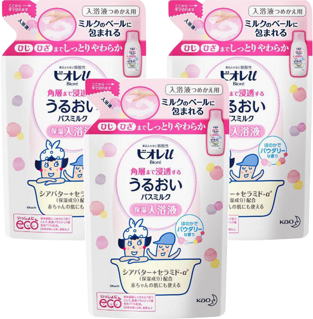 Biore 蜜妮 深層保濕入浴劑補充包, 480ml, 3包
