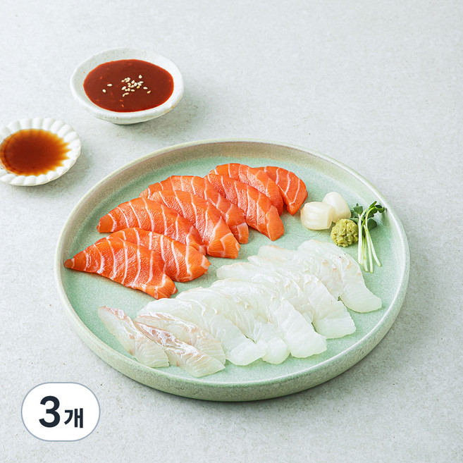맛있는 광어 연어회 (냉장), 200g, 3개
