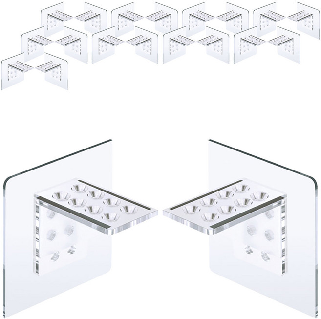 TheLiving 무타공 접착식 튼튼 선반 받침 후크, 투명, 20개