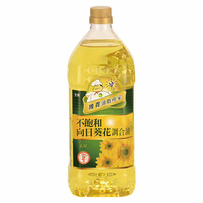 維義 不飽和向日葵花調和油, 1.5L, 1瓶