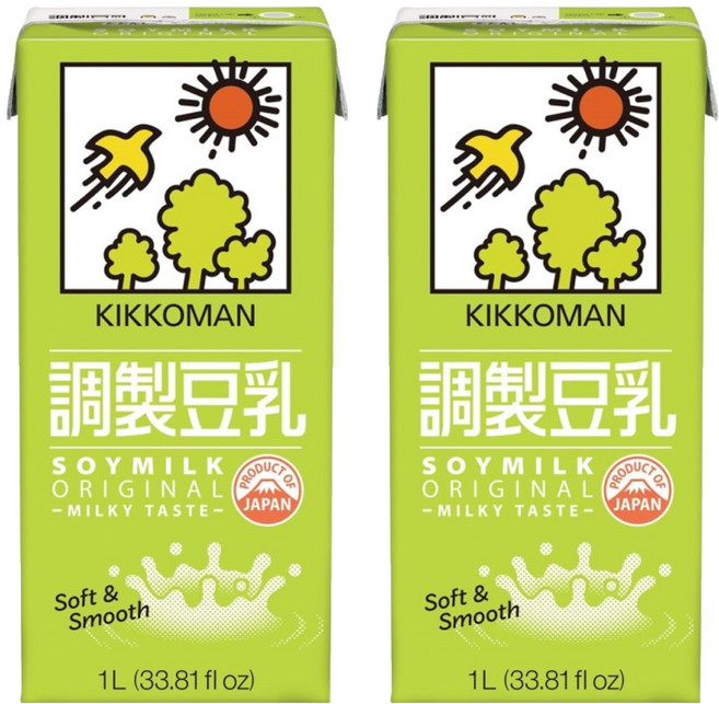 KIKKOMAN 龜甲萬 豆乳 調製豆乳, 1000ml, 2瓶