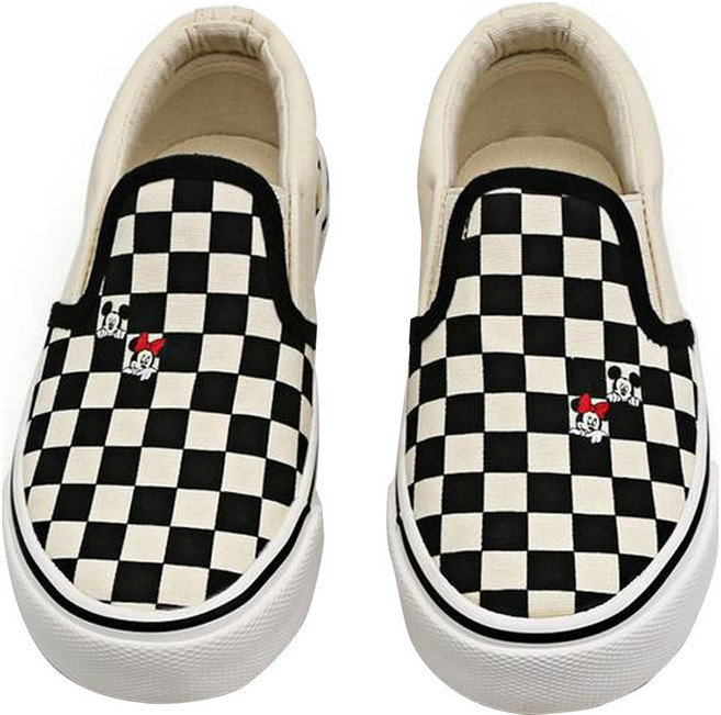 디즈니 아동용 미키마우스 체크 슬립온
