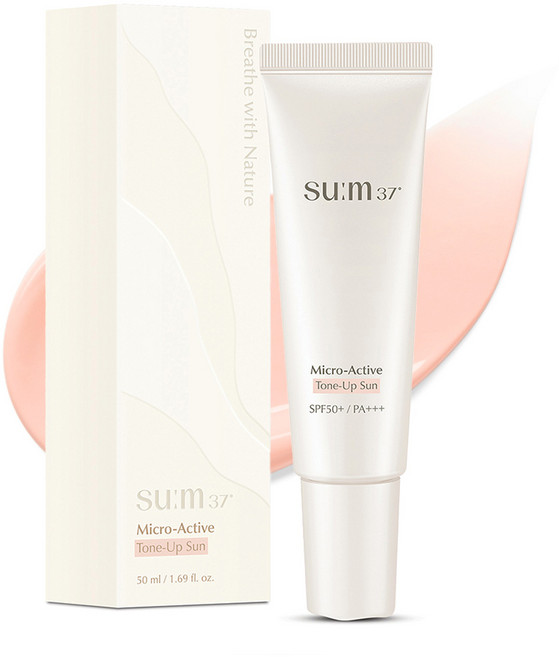 숨37도 마이크로액티브 톤업 선크림 SPF50+ PA+++, 1개, 50ml
