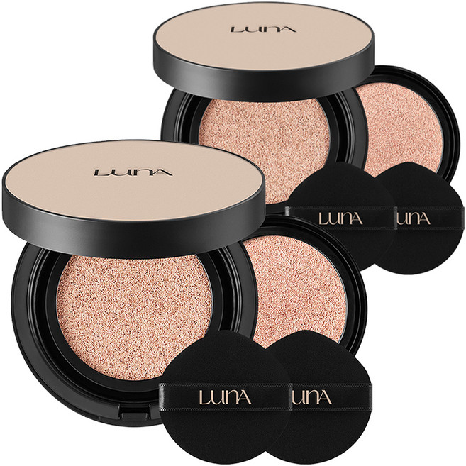 LunA 長效遮瑕服貼氣墊粉餅正裝 13.5g+替換蕊組, 21C Cool Ivory, 2組