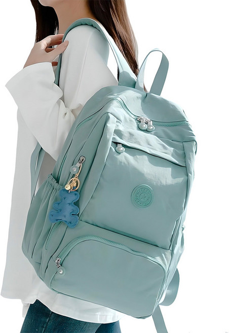 루루백 여성용 hood 가벼운 방수 여행 노트북 백팩