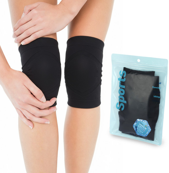 크로커다일 게르마늄 무릎보호대 세트 CD377, 블랙, 1세트