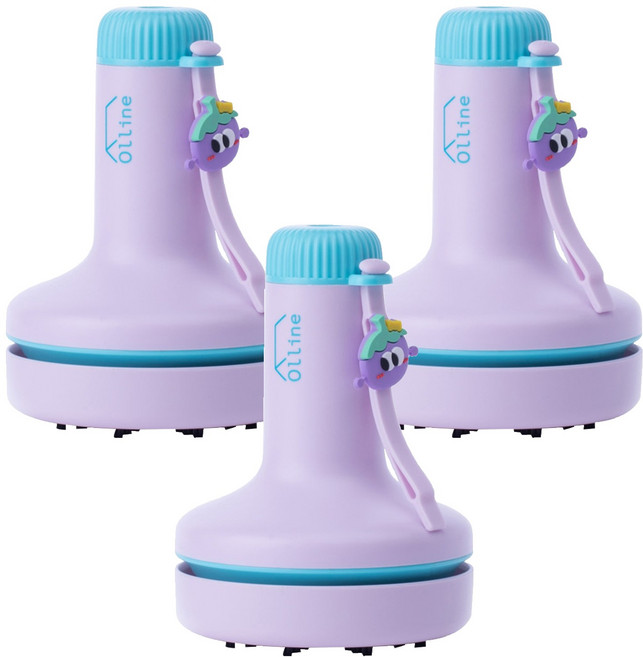 올리네 책상 지우개 충전식 청소기 C타입, 퍼플, 3개