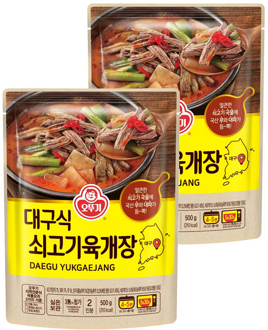 오뚜기 대구식 쇠고기육개장, 500g, 2개