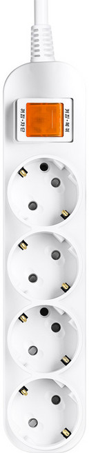 대성 국산 비교환형 멀티 콘센트 4구 AC 250V 16A, 2.5m, 화이트, 1개