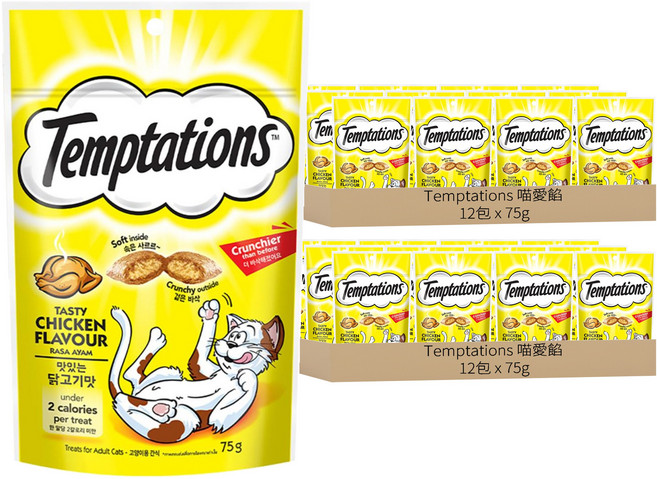 Temptations 喵愛餡 貓點心, 火烤嫩雞口味, 75g, 24包