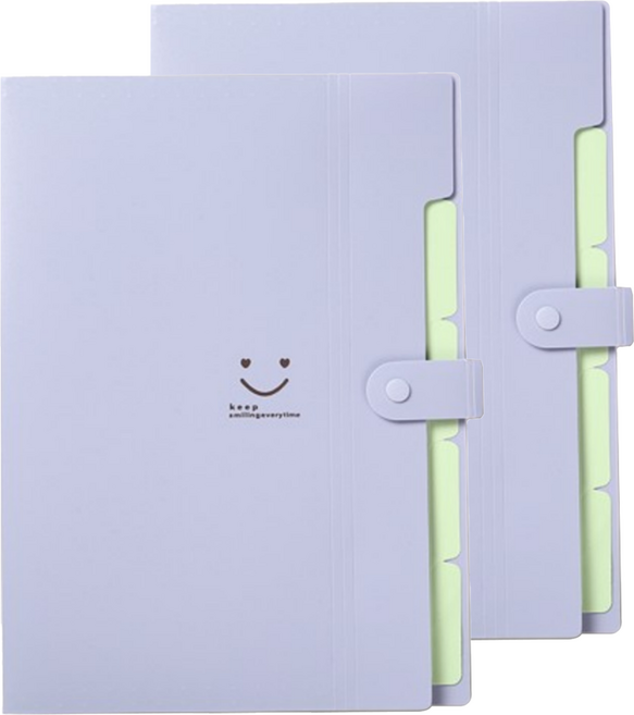 아코디언 바인더 파일 정리함, 보라, 2개