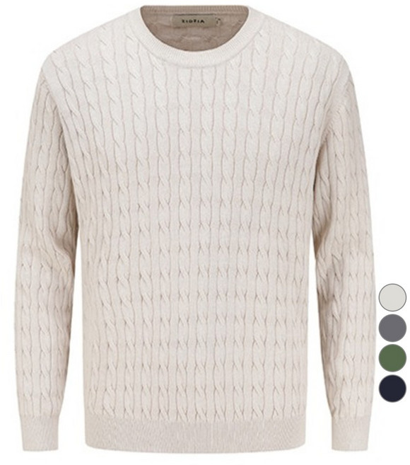 ZIOZIA 男士 Supima 麻花棉質針織衫 AEF1ER1103