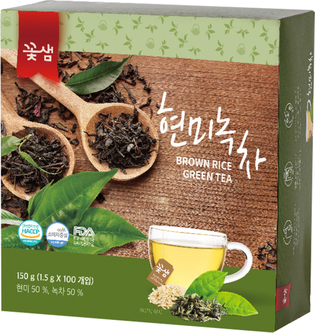꽃샘 현미녹차, 1.5g, 100개입, 100개