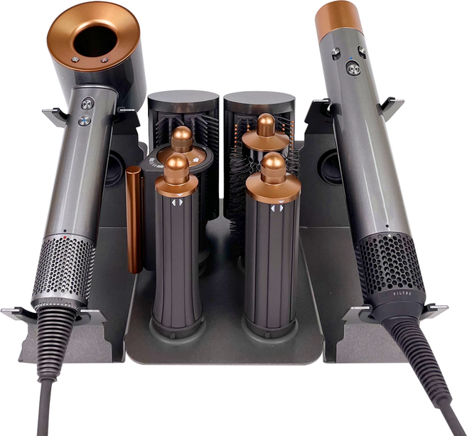 해안 6구 트윈 헤어 드라이기 거치대 + 실리콘 툴 세트, 메탈그레이 + 다크그레이, 1세트