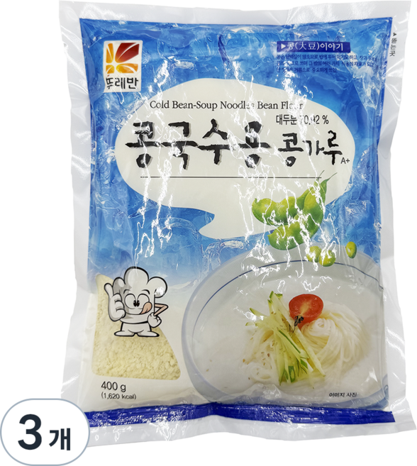 뚜레반 콩국수용 콩가루, 400g, 3개
