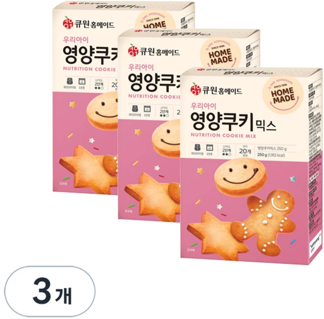 큐원 우리아이 영양쿠키믹스, 250g, 3개 - 쿠팡