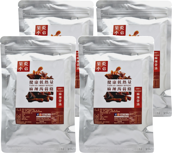 果乾小弟 麻辣寒天蒟蒻條, 90g, 4包