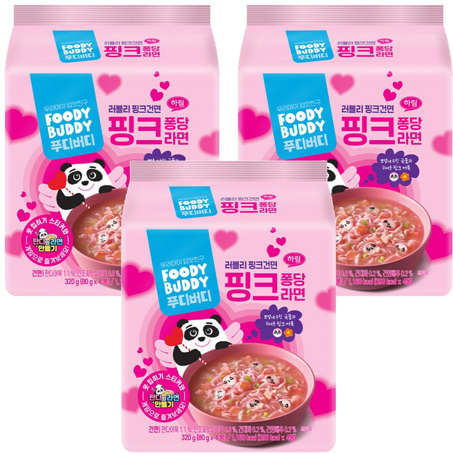 foodybuddy 熊貓粉紅拉麵 80g, 12包