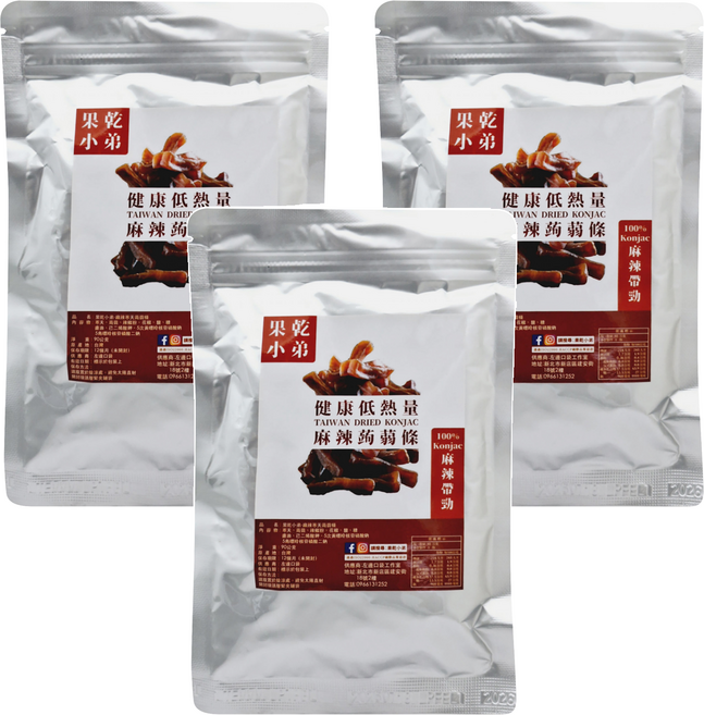 果乾小弟 麻辣寒天蒟蒻條, 90g, 3包