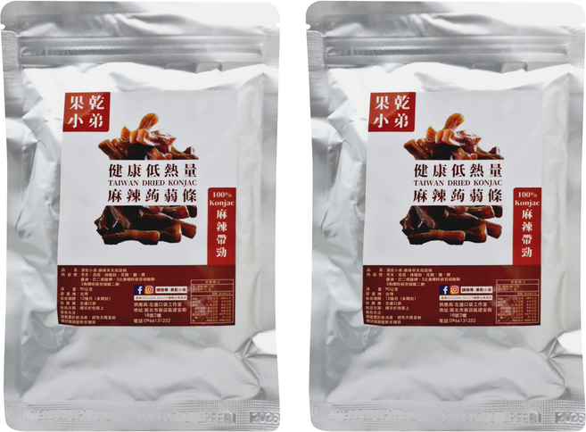 果乾小弟 麻辣寒天蒟蒻條, 90g, 2包