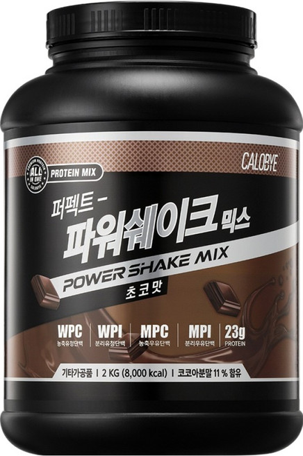 칼로바이 퍼펙트 파워쉐이크 믹스 초코맛 복합 프로틴 파우더, 2kg, 1개