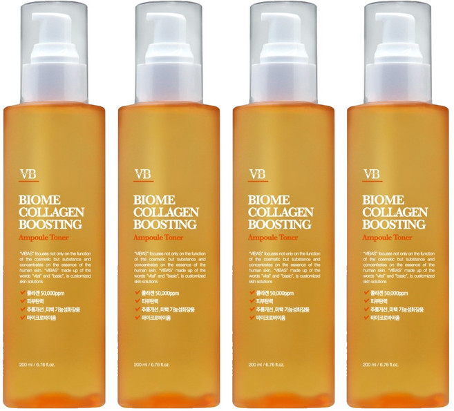 비바스 바이옴 콜라겐부스팅 탄력 앰플토너, 200ml, 4개