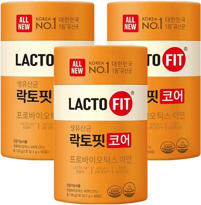 락토핏 정품 코어 유산균 60p, 2g, 180개