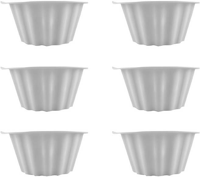 SiliPot 鉑金矽膠烘焙模具 S 6入, 冷灰色, 1組