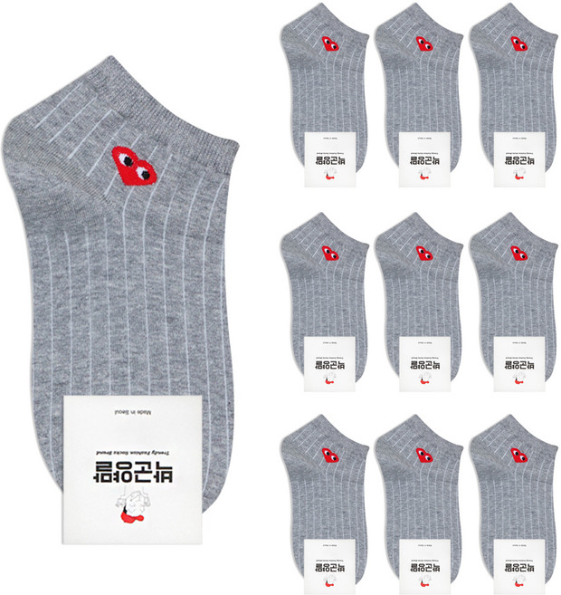 박군 여성용 하트눈 스니커즈 양말 10족