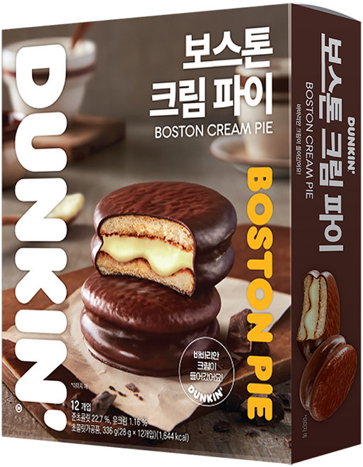 던킨도너츠 보스톤 크림 파이 12개입, 336g, 1개