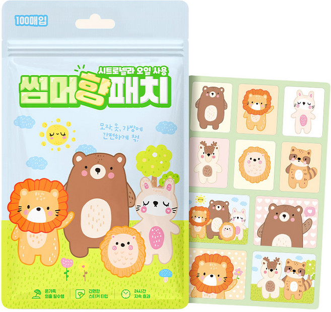 아텍스 썸머 향 패치 날벌레 기피제 대용량 100p, 1개