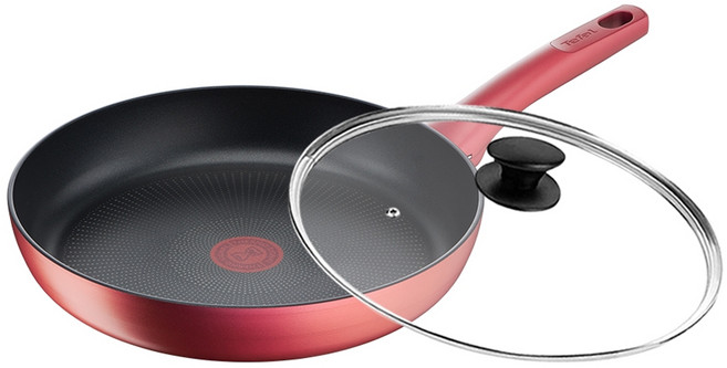 Tefal 特福 完美煮藝系列 電磁爐適用不沾平底鍋 + 玻璃蓋, 28cm, 1組