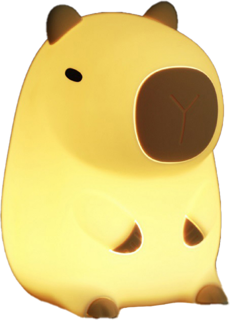 西格傢飾 日本呆萌水豚君捏捏小夜燈 98 x 165 x 110mm165.5g, 水豚君