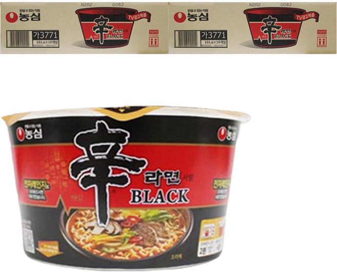 농심 New 신라면 블랙 사발면 101g, 32개