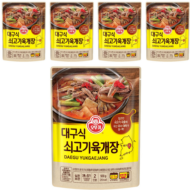 오뚜기 대구식 쇠고기육개장, 500g, 5개