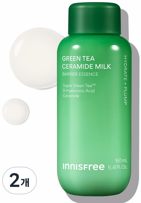 INNISFREE 綠茶神經醯胺牛奶精華, 2個, 160ml