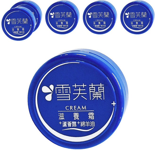 雪芙蘭 滋養霜 蘆薈露 + 綿羊油 滋潤保濕 含維他命E, 30g, 6罐