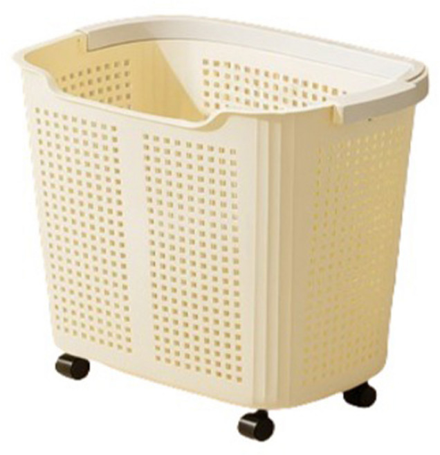 빅스팡 이동식 청소용 대용량 다용도 빨래바구니, 노랑색