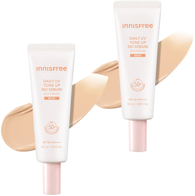 INNISFREE 日常防曬提亮霜 米色 SPF50+ PA++++, 2個, 50ml