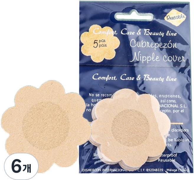 로이 가슴 노출 방지 니플 밴드 플라워 10p, 6개
