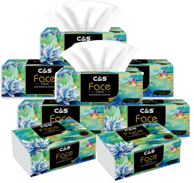 씨앤에스 클린 소프트 퓨어 천연펄프 페이셜 팝업티슈 4겹, 80매, 8개