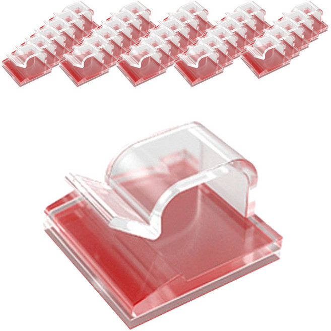 디오셀 케이블 선정리 클립, 90개, 투명