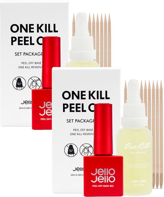 젤로젤로 필오프베이스젤 + 전용 원킬리무버 세트, 혼합색상, 2세트