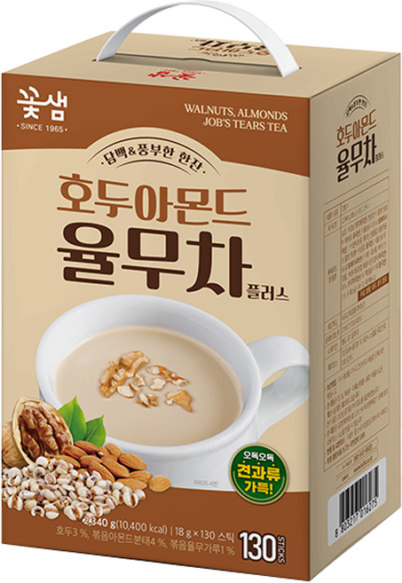 꽃샘 호두아몬드율무차플러스, 18g, 130개입, 1개